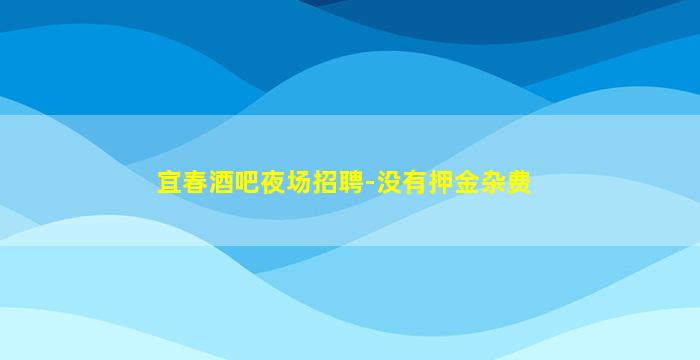 宜春酒吧夜场招聘-没有押金杂费